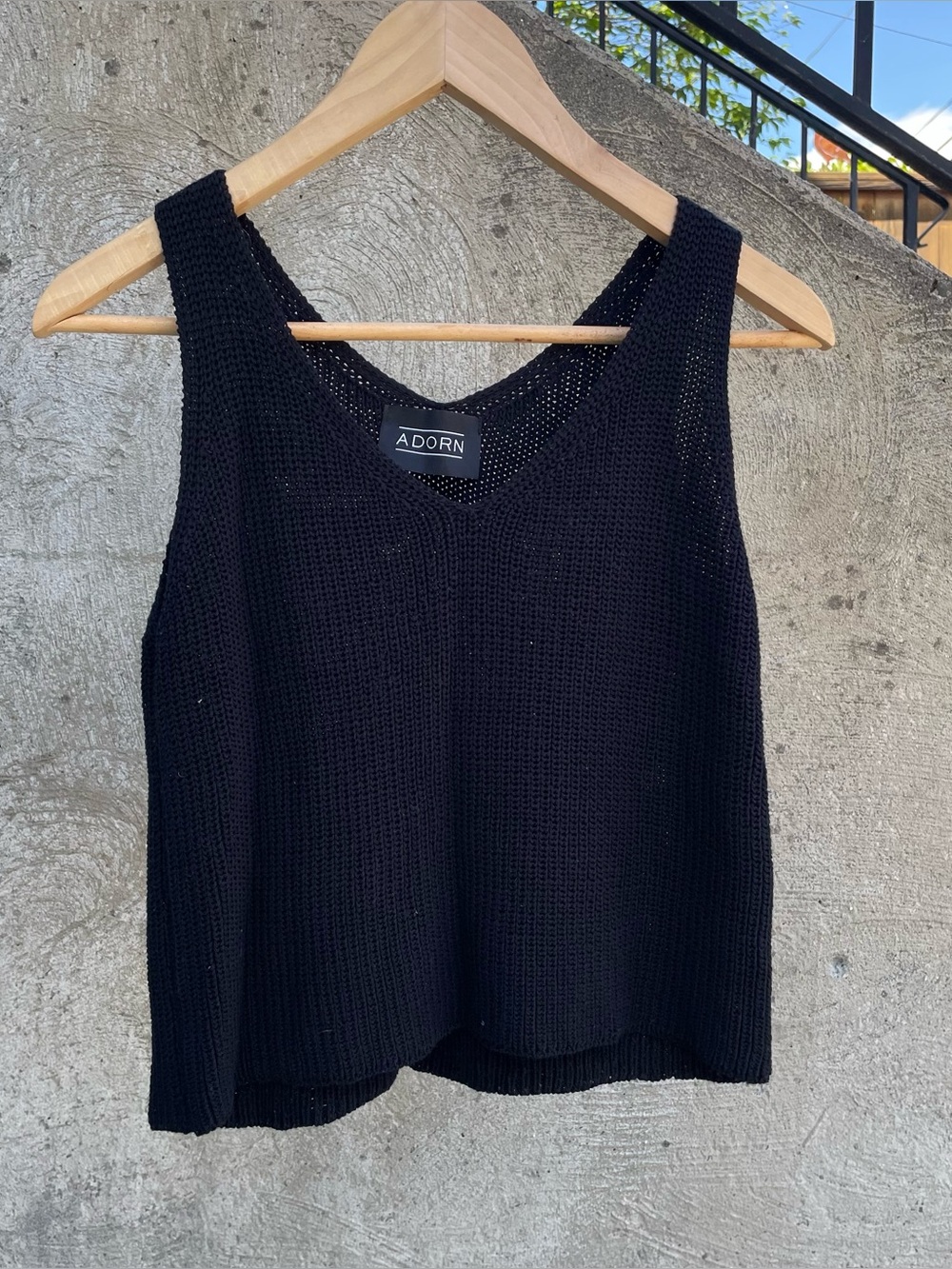 Black Adorn knit tank top size small